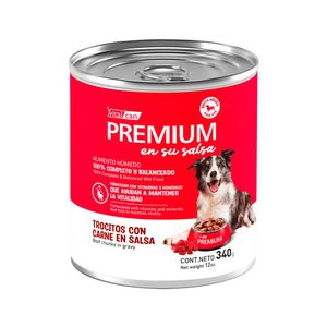 Lata premium perro adulto trocitos con carne en salsa 340gr